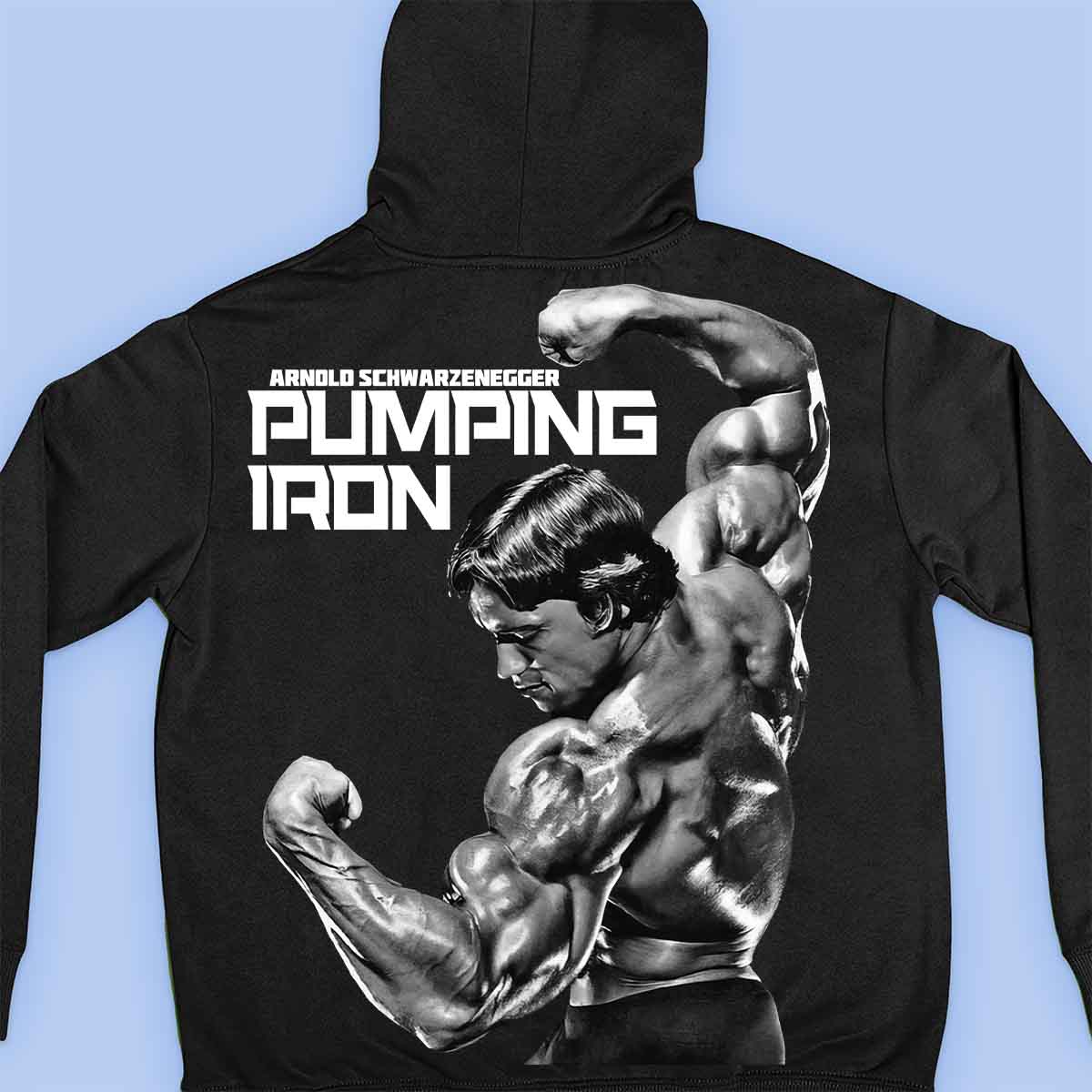 Pumping Iron - Felpa con cappuccio premium con stampa unisex