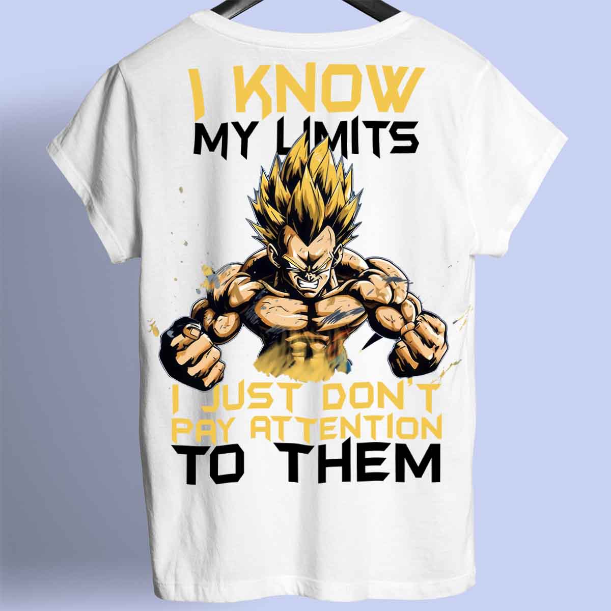 Limits - Maglietta premium unisex con stampa sul retro