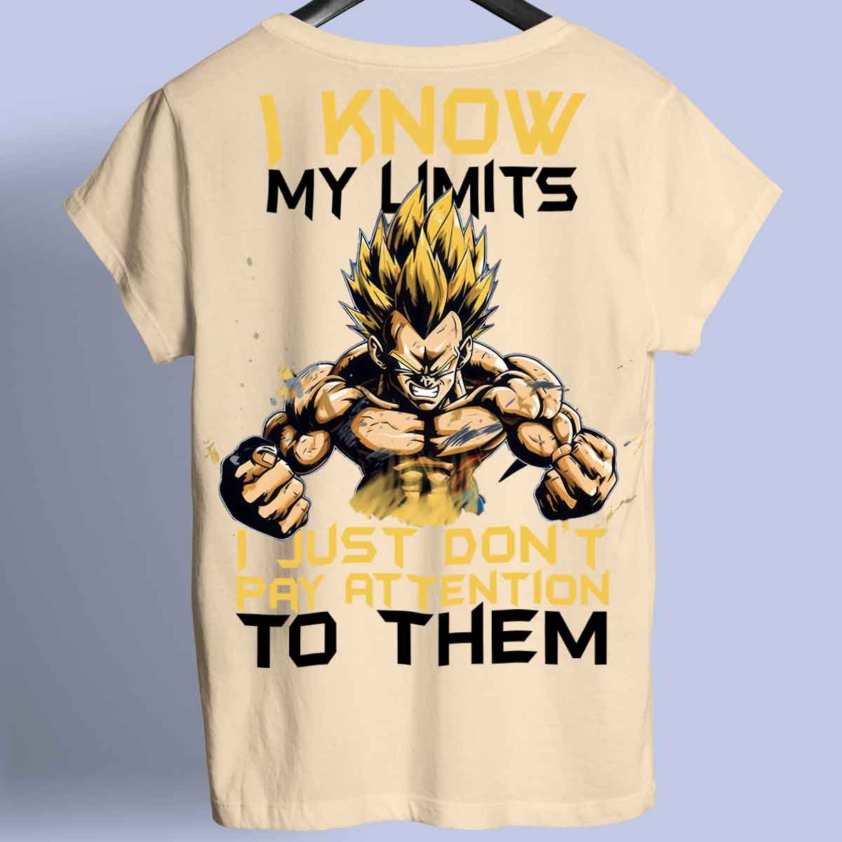 Limits - Maglietta premium unisex con stampa sul retro