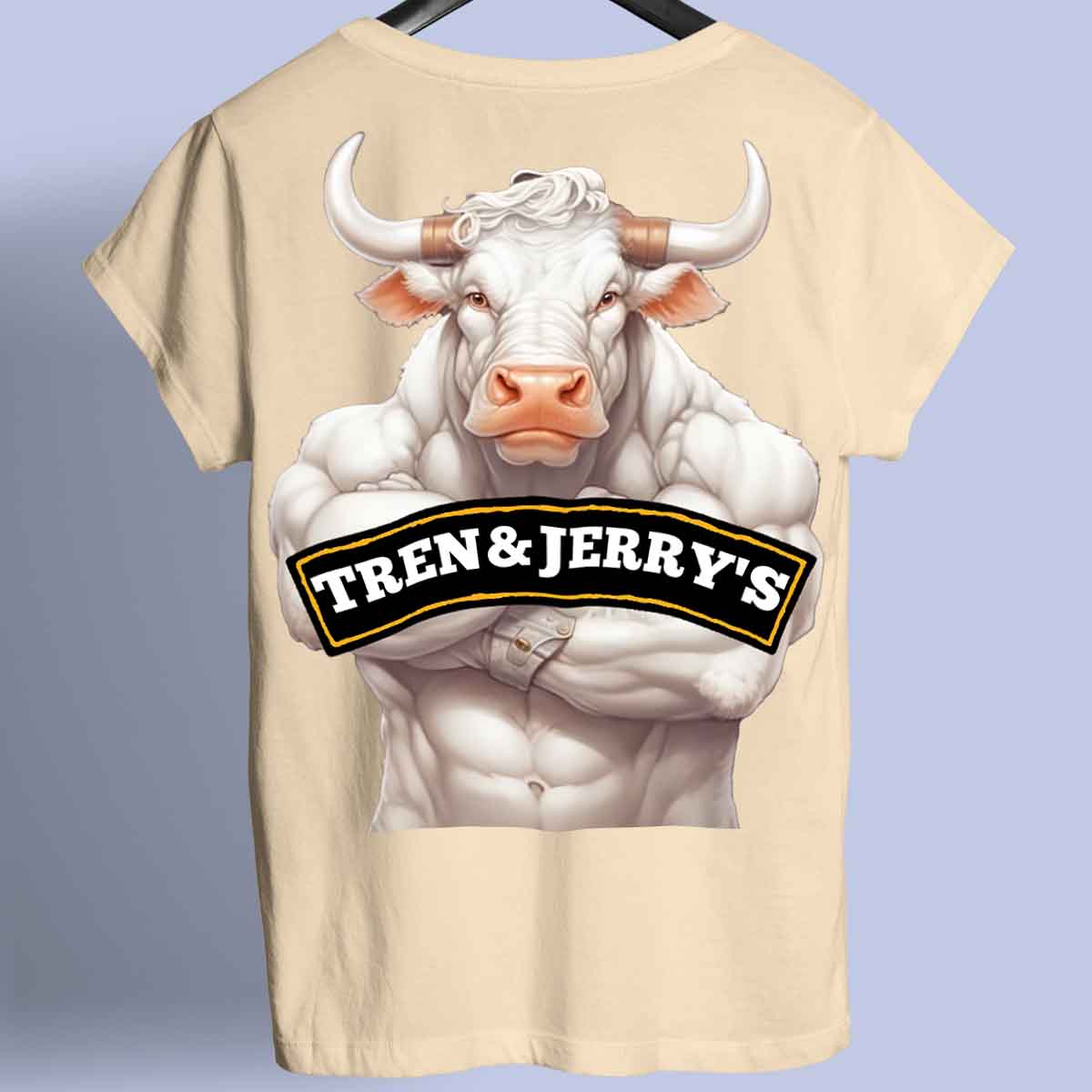 Tren&Jerry's - Maglietta Premium unisex con stampa sul retro