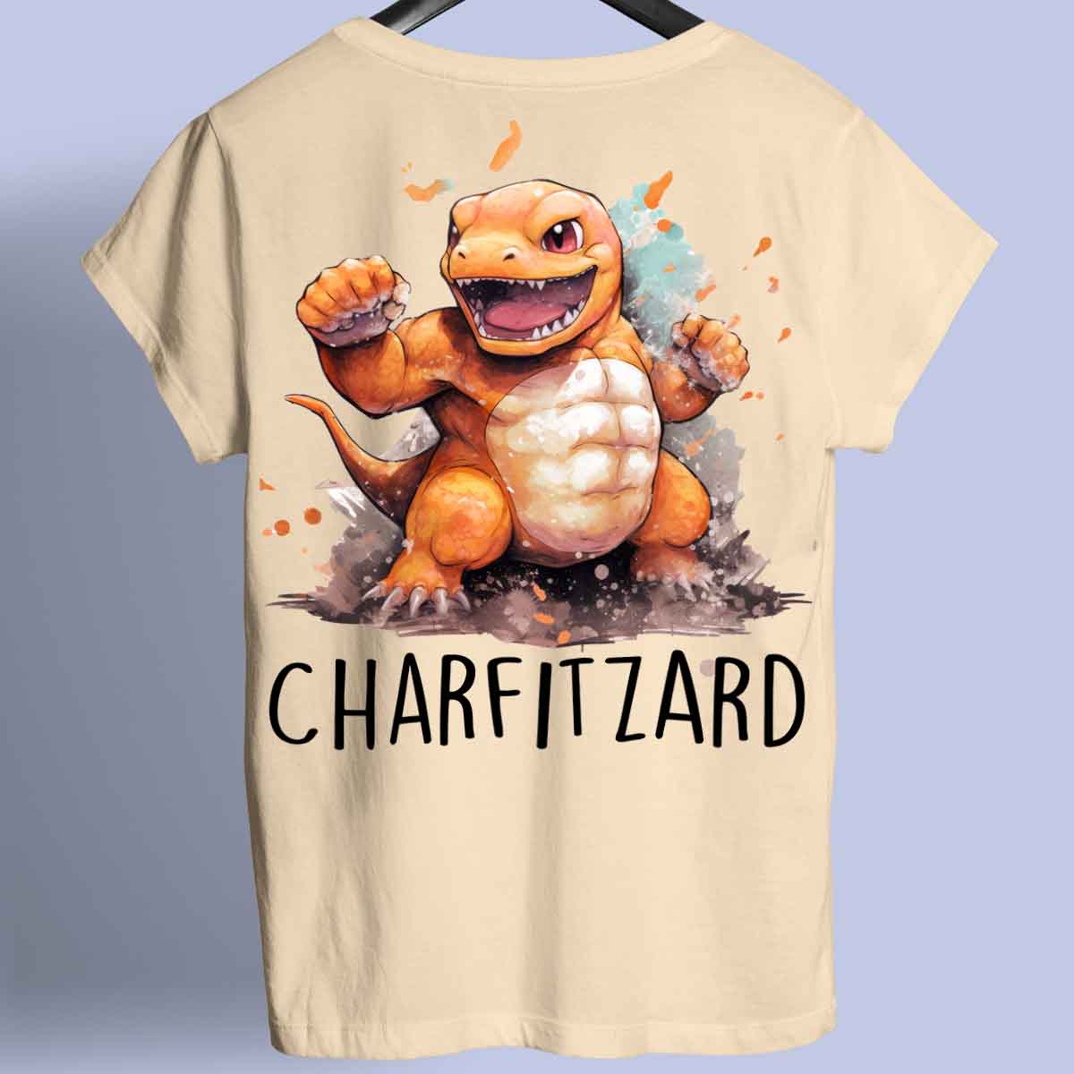 Charfitzard - Maglietta Premium unisex con stampa sul retro