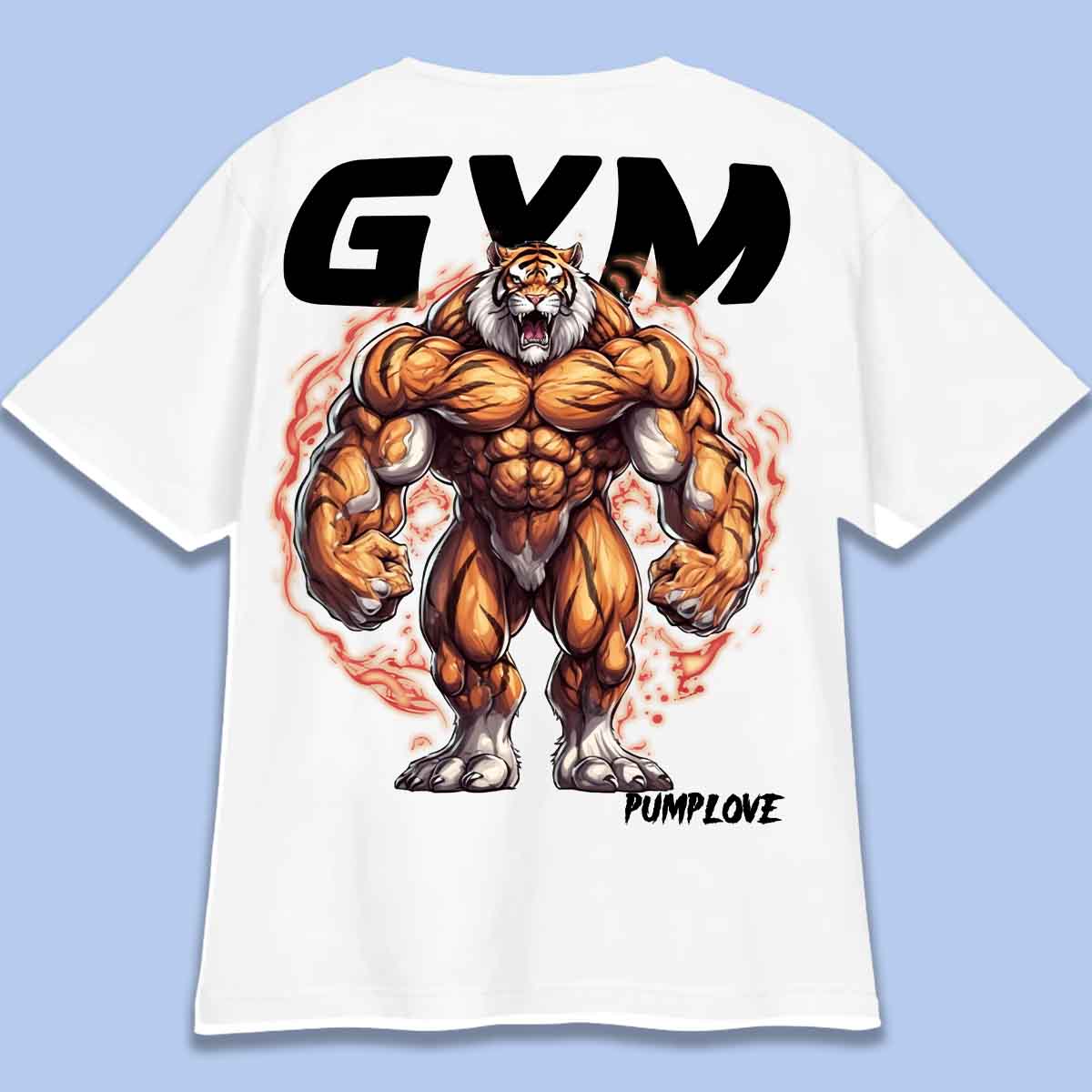 Gym Tiger - T-shirt oversize unisex con stampa posteriore