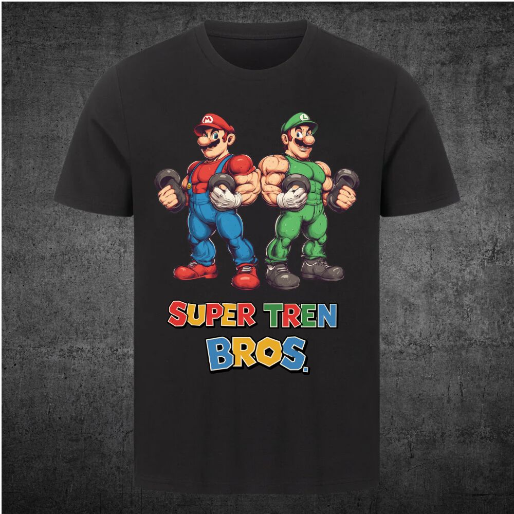 Super Tren Bros - Maglietta Premium unisex con stampa frontale