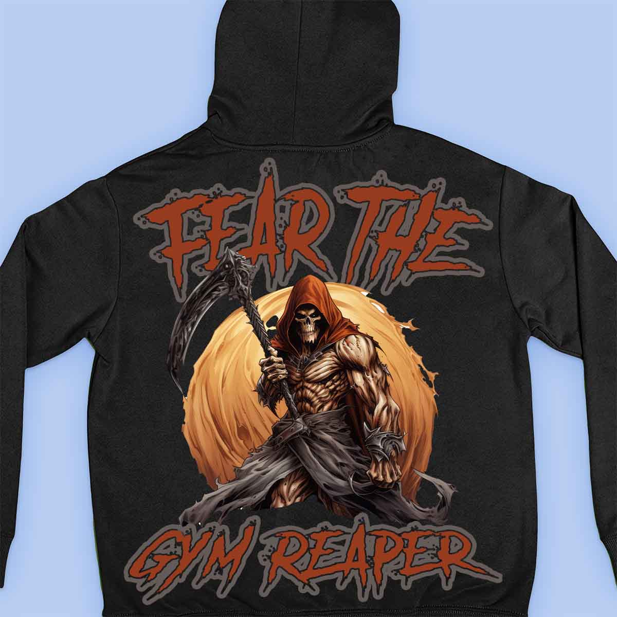 Gym Reaper - Felpa con cappuccio premium con stampa unisex