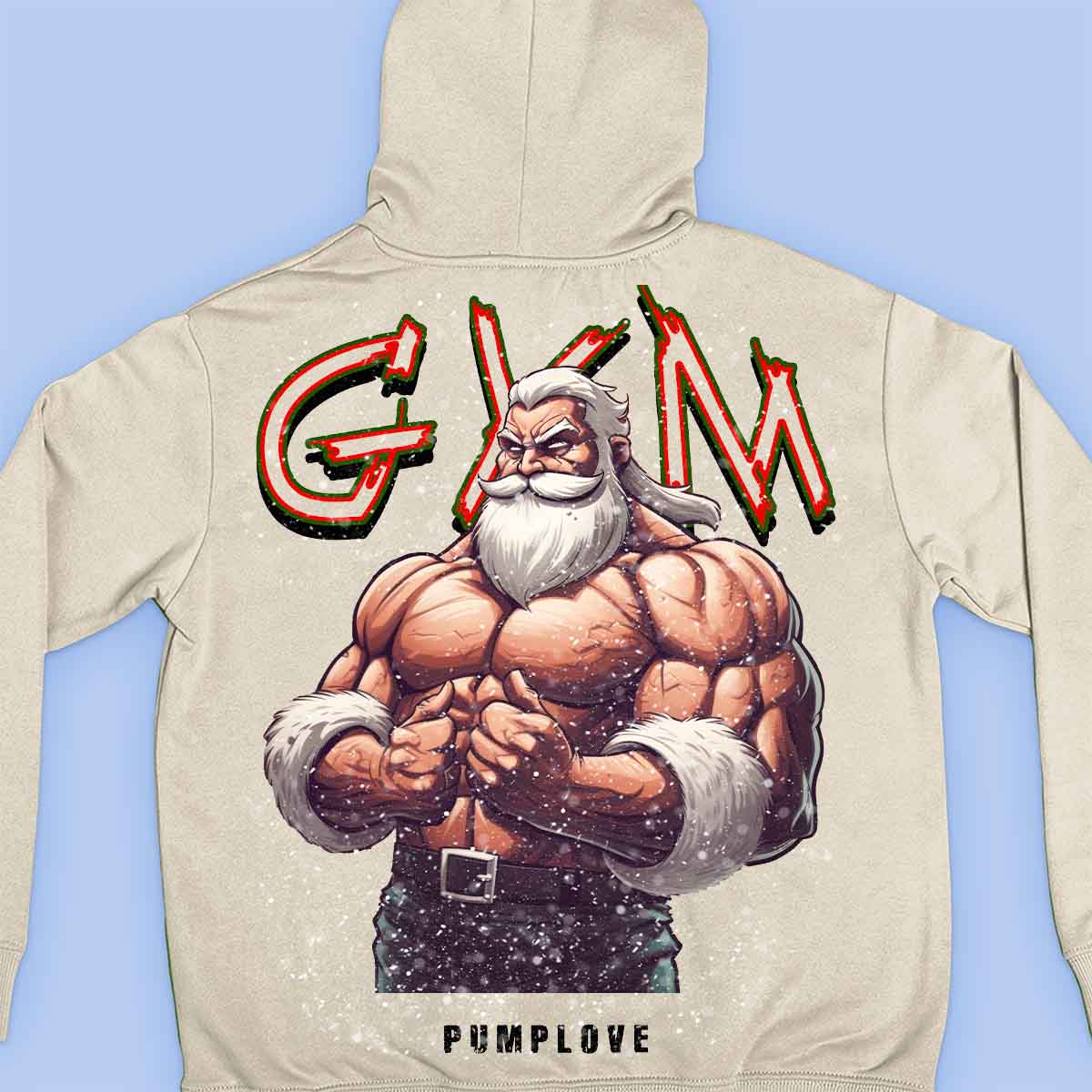 Gym Santa - Felpa con cappuccio premium con stampa unisex