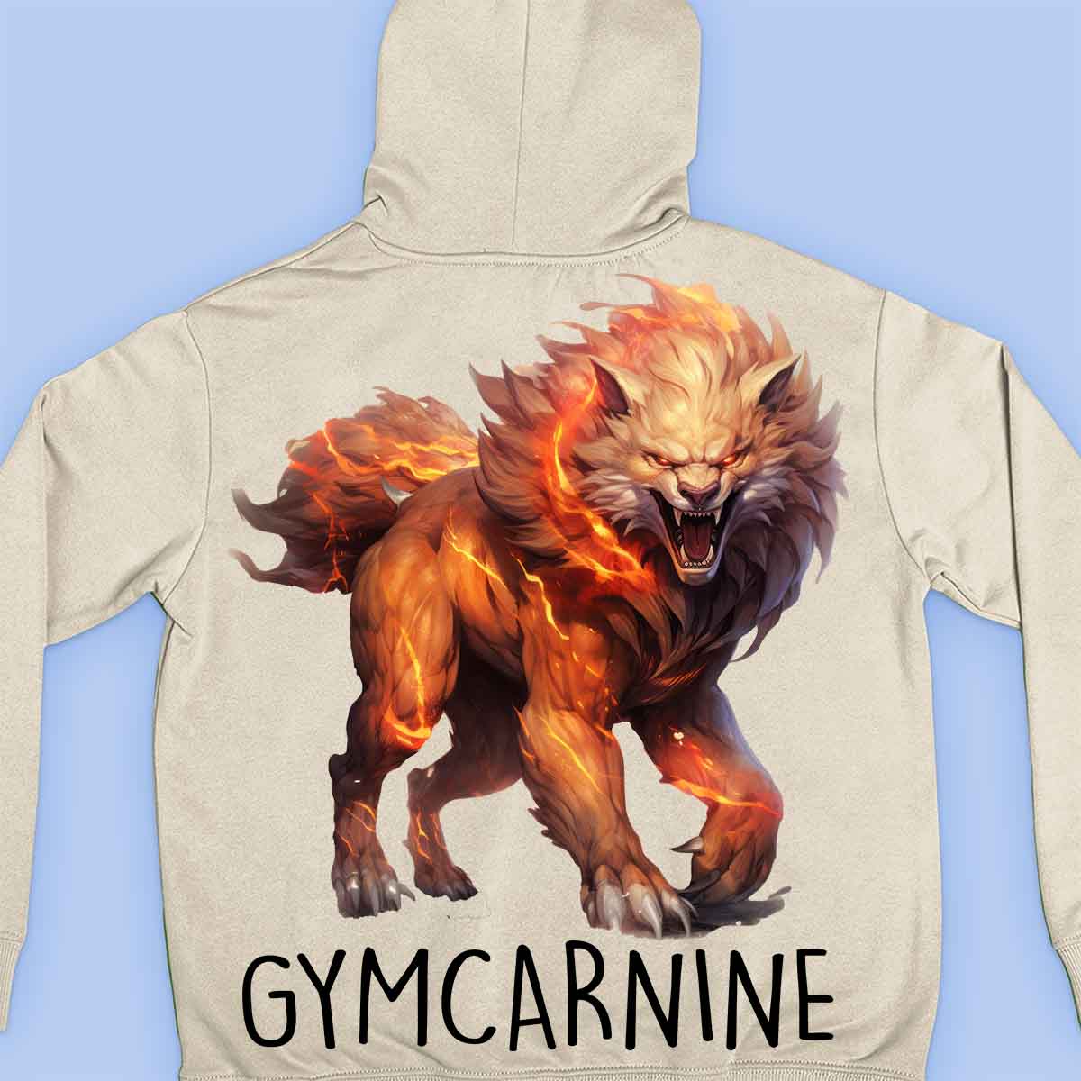 Gymcarnine - Felpa con cappuccio premium unisex con stampa sul retro