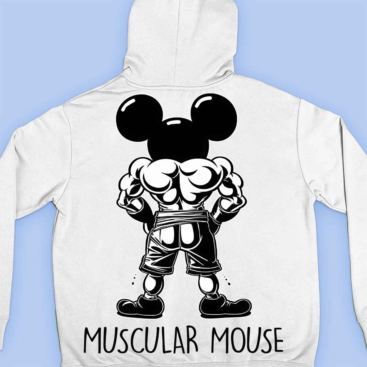 Mouse muscolare - Felpa con cappuccio premium con stampa unisex