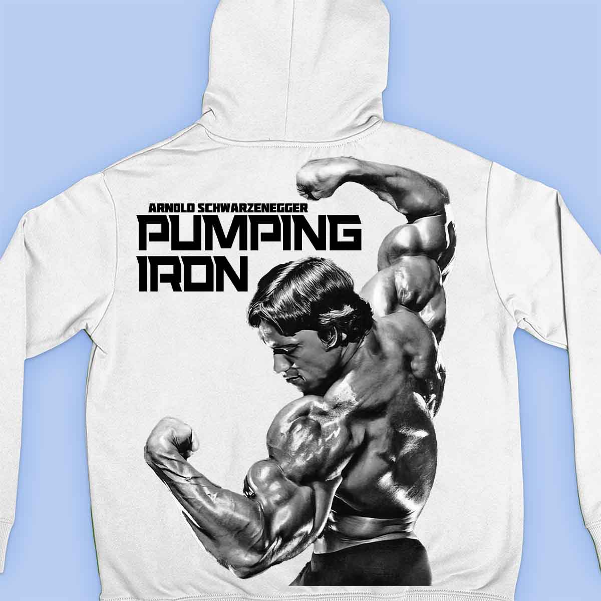 Pumping Iron - Felpa con cappuccio premium con stampa unisex