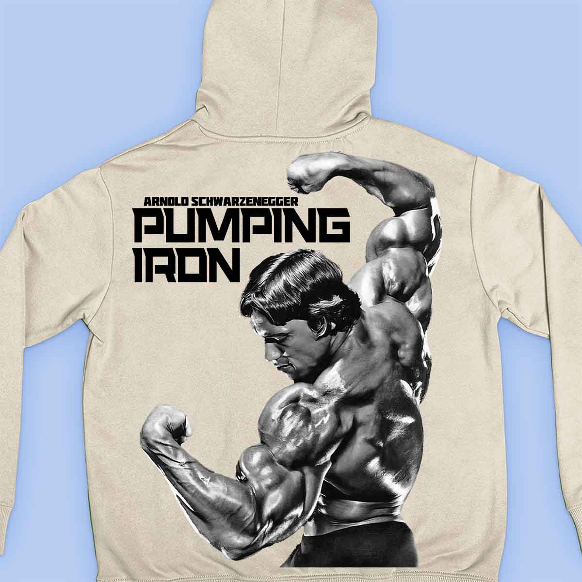 Pumping Iron - Felpa con cappuccio premium con stampa unisex