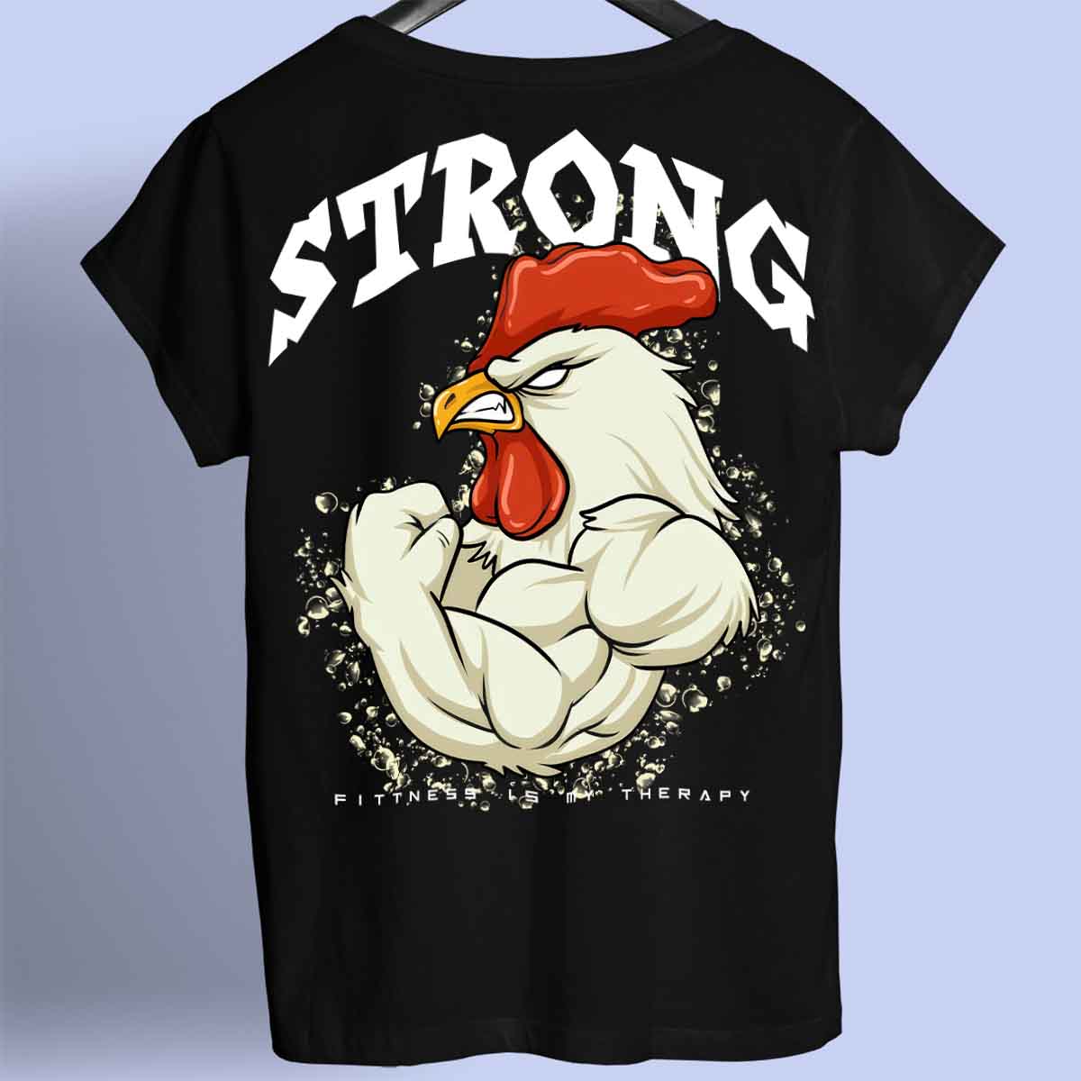 Strong Rooster - T-shirt premium unisex con stampa sul retro