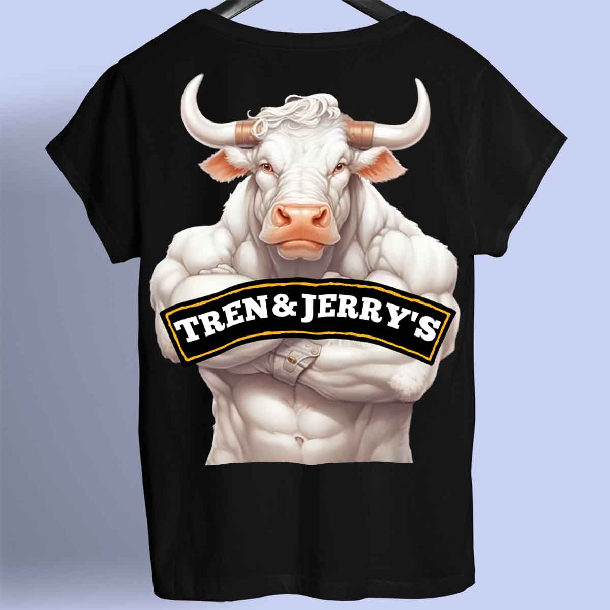 Tren&Jerry's - Maglietta Premium unisex con stampa sul retro