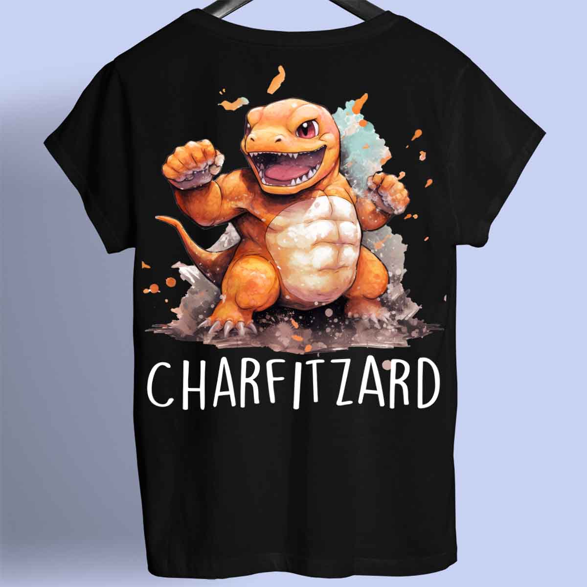 Charfitzard - Maglietta Premium unisex con stampa sul retro