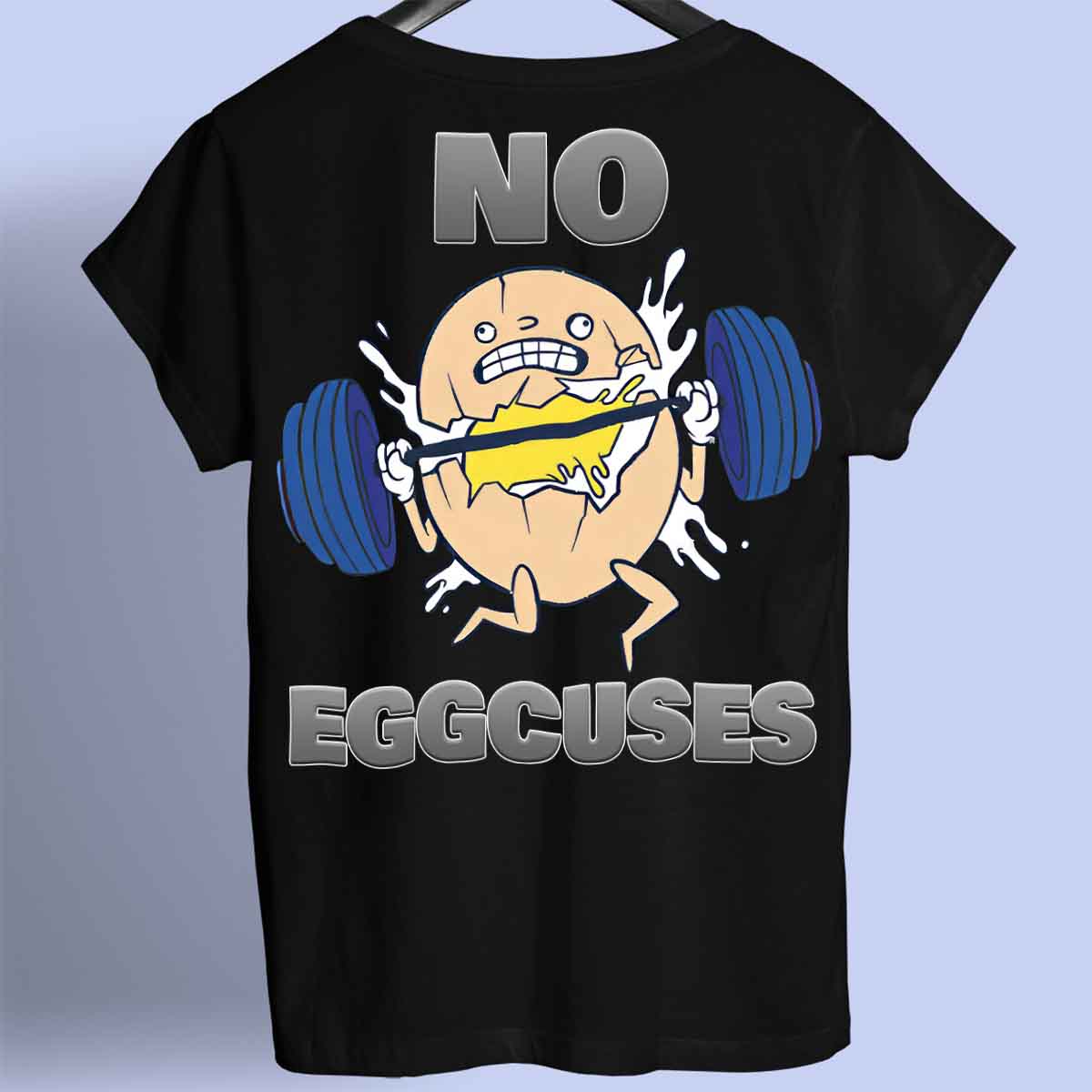 Eggcuses - Maglietta Premium unisex con stampa sul retro