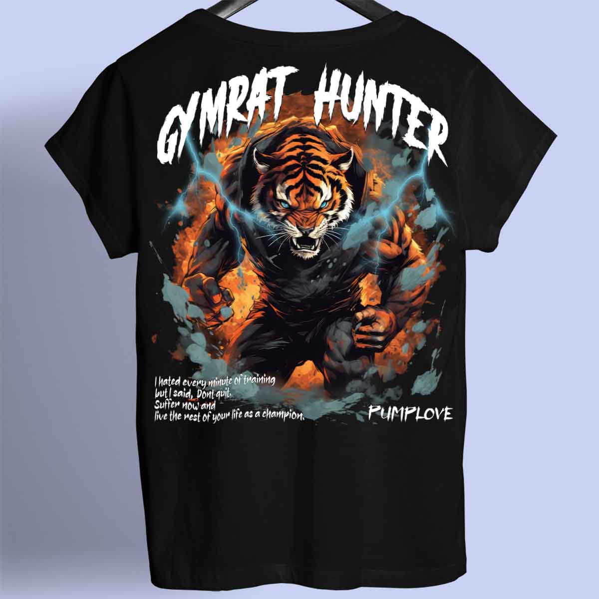 Gymrat Hunter - Maglietta Premium con stampa sul retro unisex