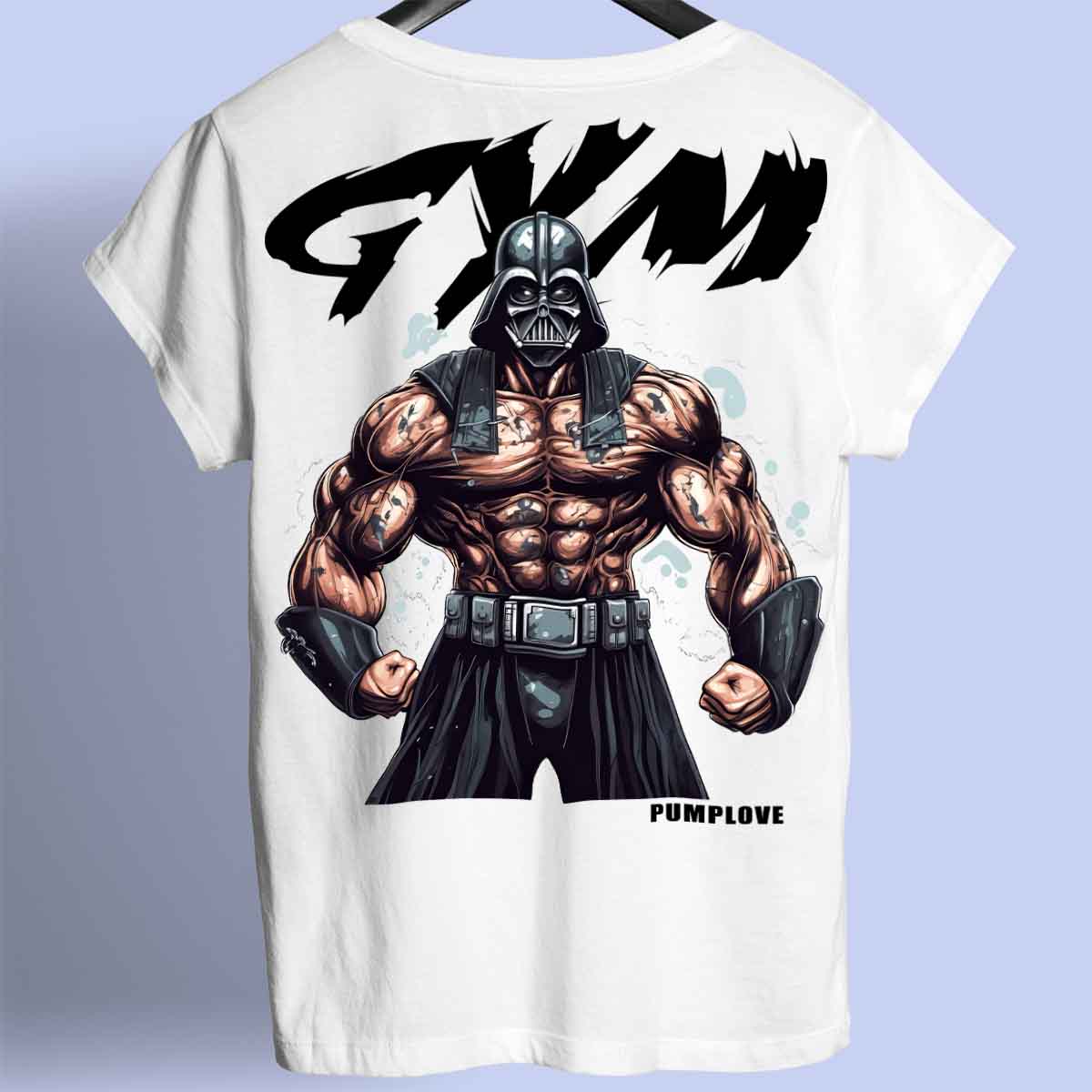 Gym Vader - Maglietta premium unisex con stampa sul retro