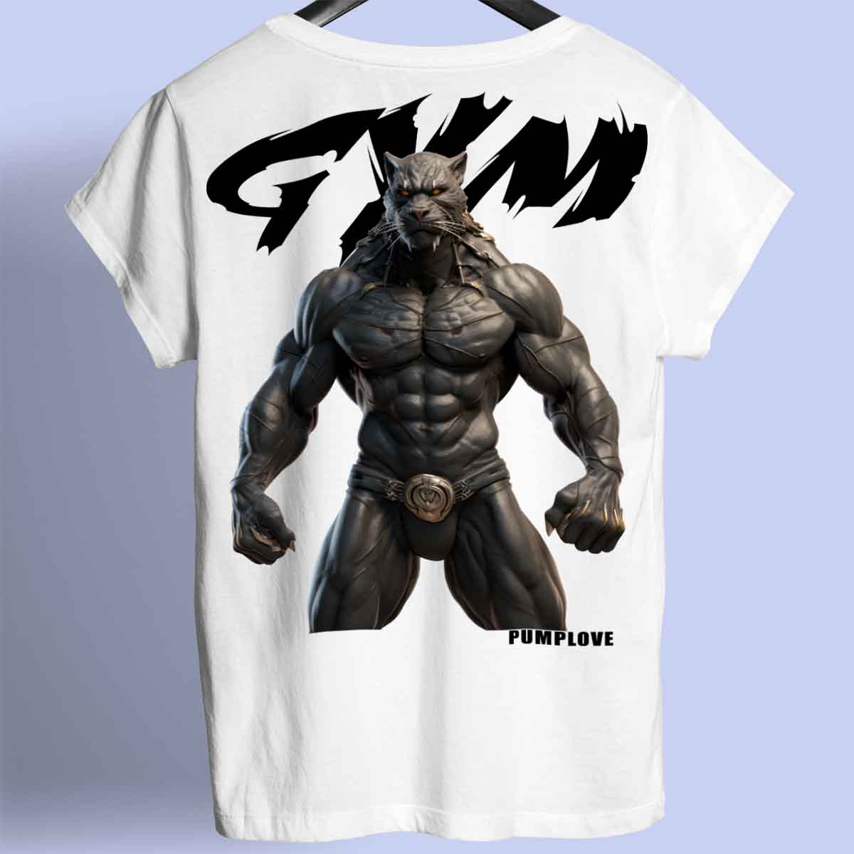 Gym Panther - Maglietta premium unisex con stampa sul retro