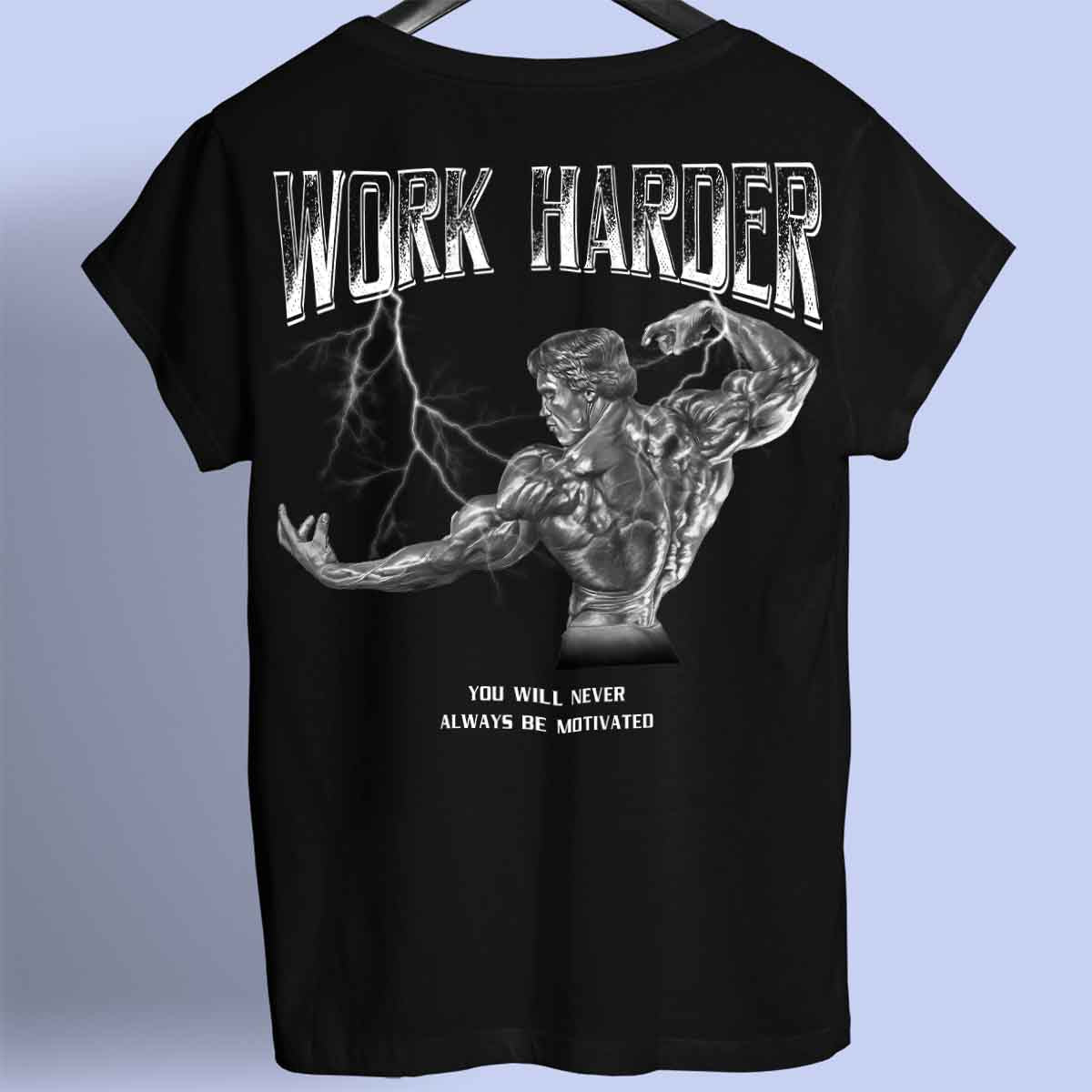 Work Harder - Maglietta Premium con stampa unisex