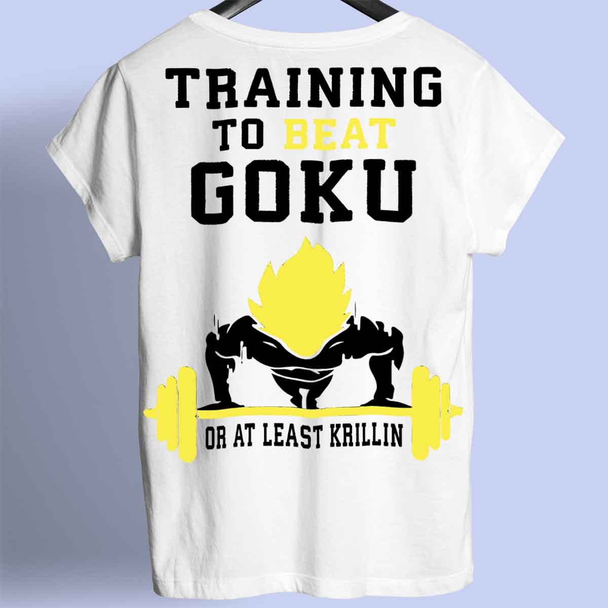 Beat Goku - Maglietta premium unisex con stampa sul retro