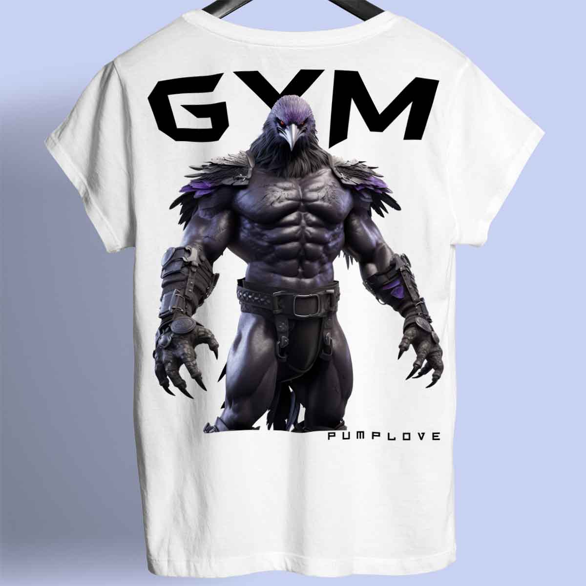 Gym Raven - Maglietta premium unisex con stampa sul retro