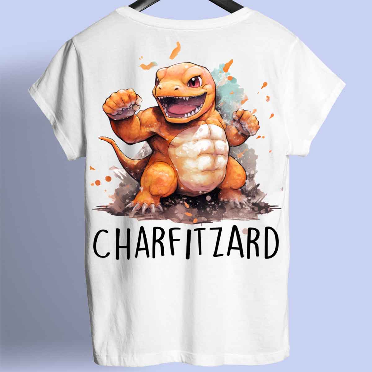 Charfitzard - Maglietta Premium unisex con stampa sul retro