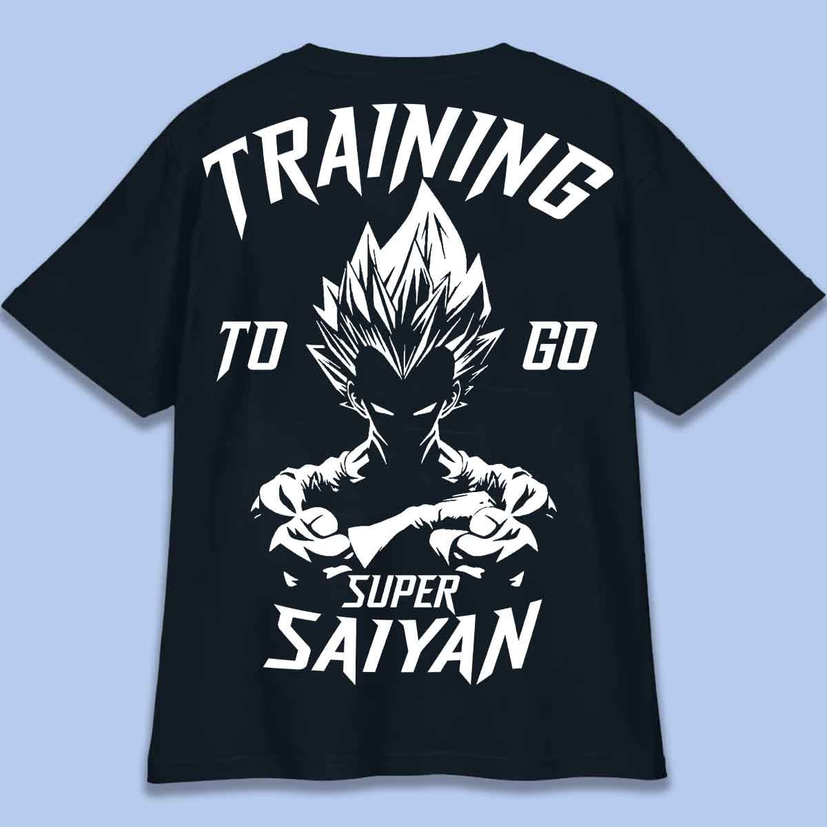 Saiyan - T-shirt oversize unisex con stampa posteriore