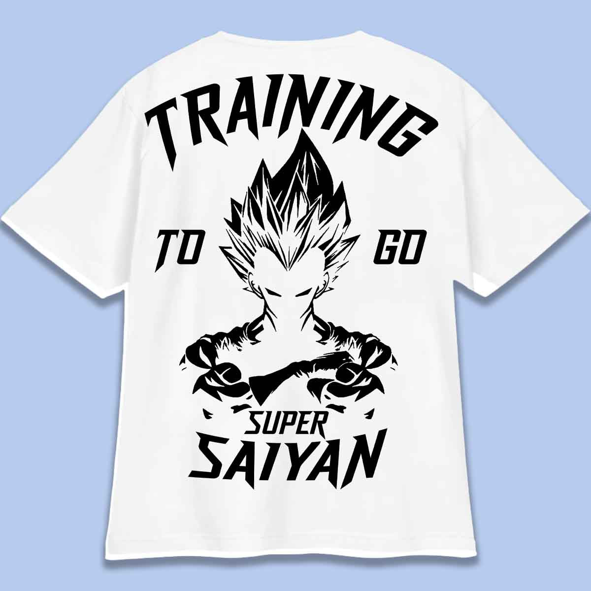 Saiyan - T-shirt oversize unisex con stampa posteriore