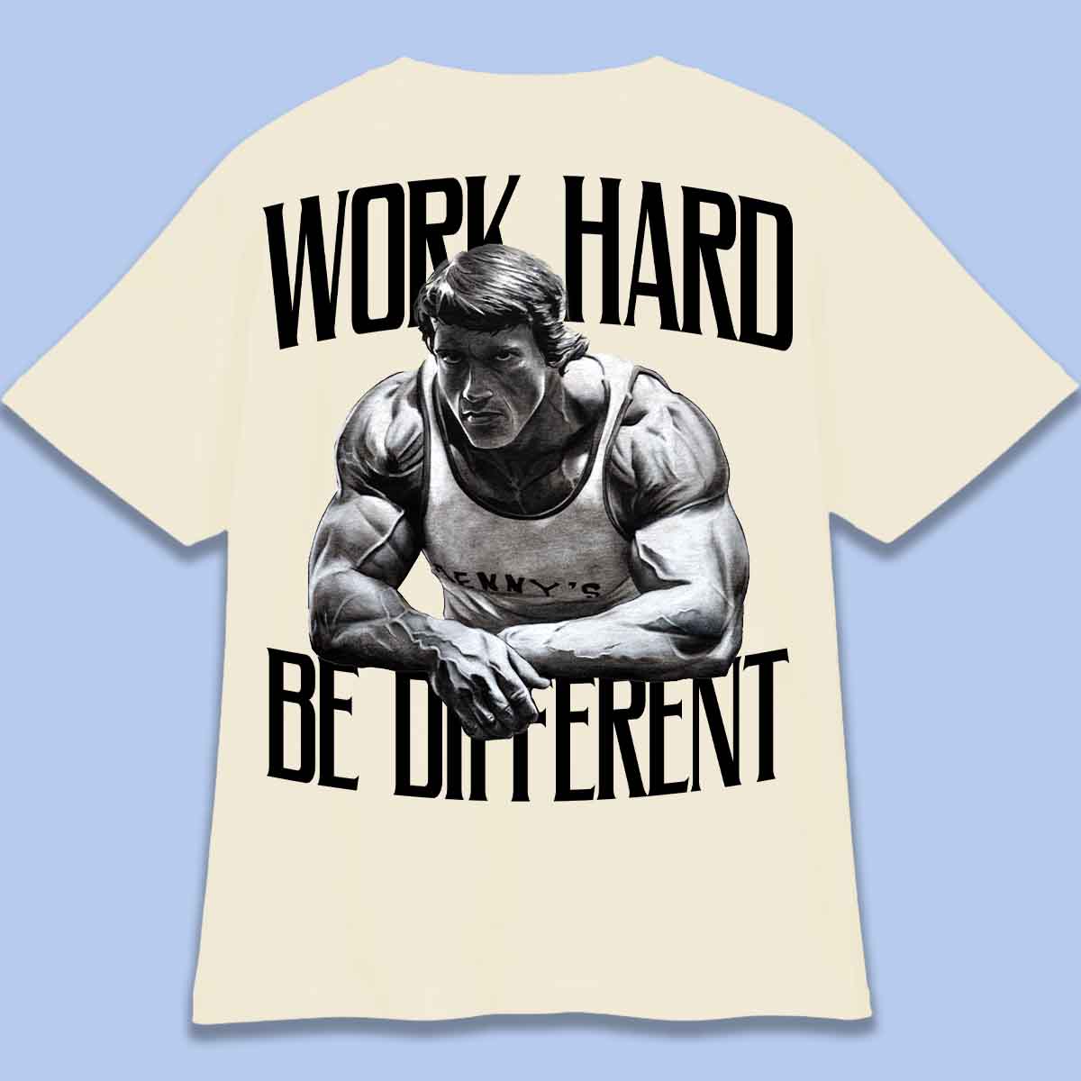 Work Hard - T-Shirt Oversize Unisex Backprint