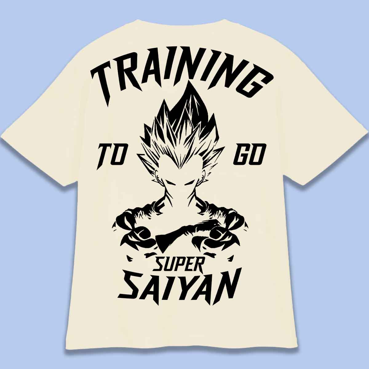 Saiyan - T-shirt oversize unisex con stampa posteriore