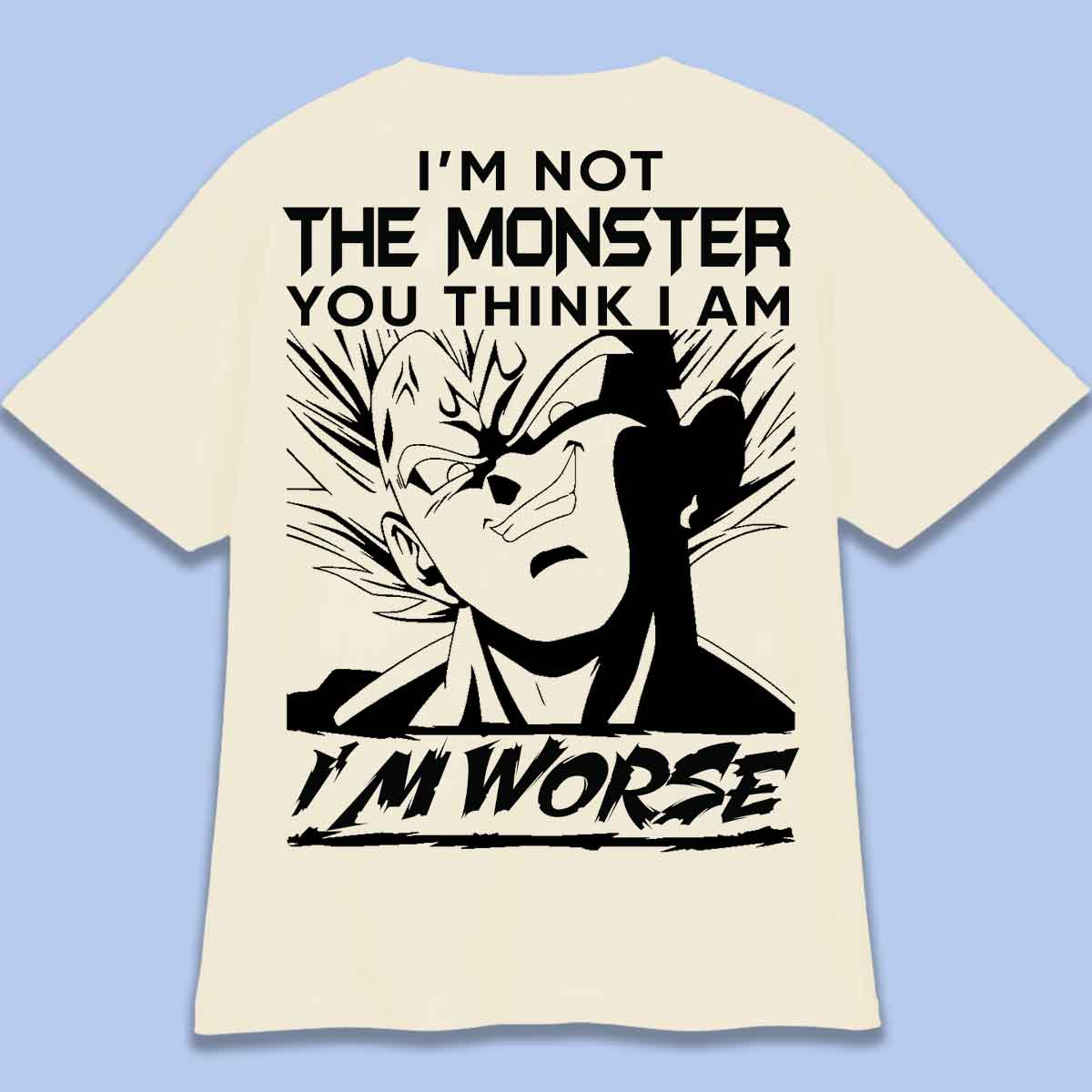 Monster - T-shirt oversize unisex con retrostampa