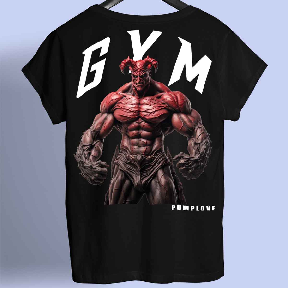 Gym Devil - Maglietta premium unisex con stampa sul retro