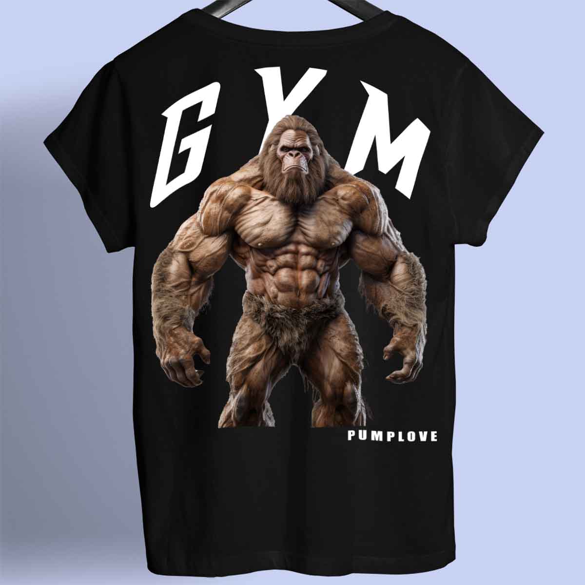 Gym Bigfoot - Maglietta premium unisex con stampa sul retro