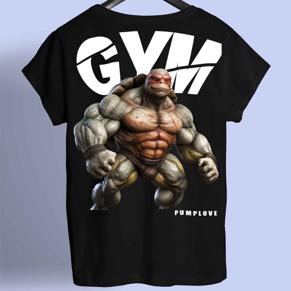 Gym Turtle - T-shirt premium unisex con stampa sul retro