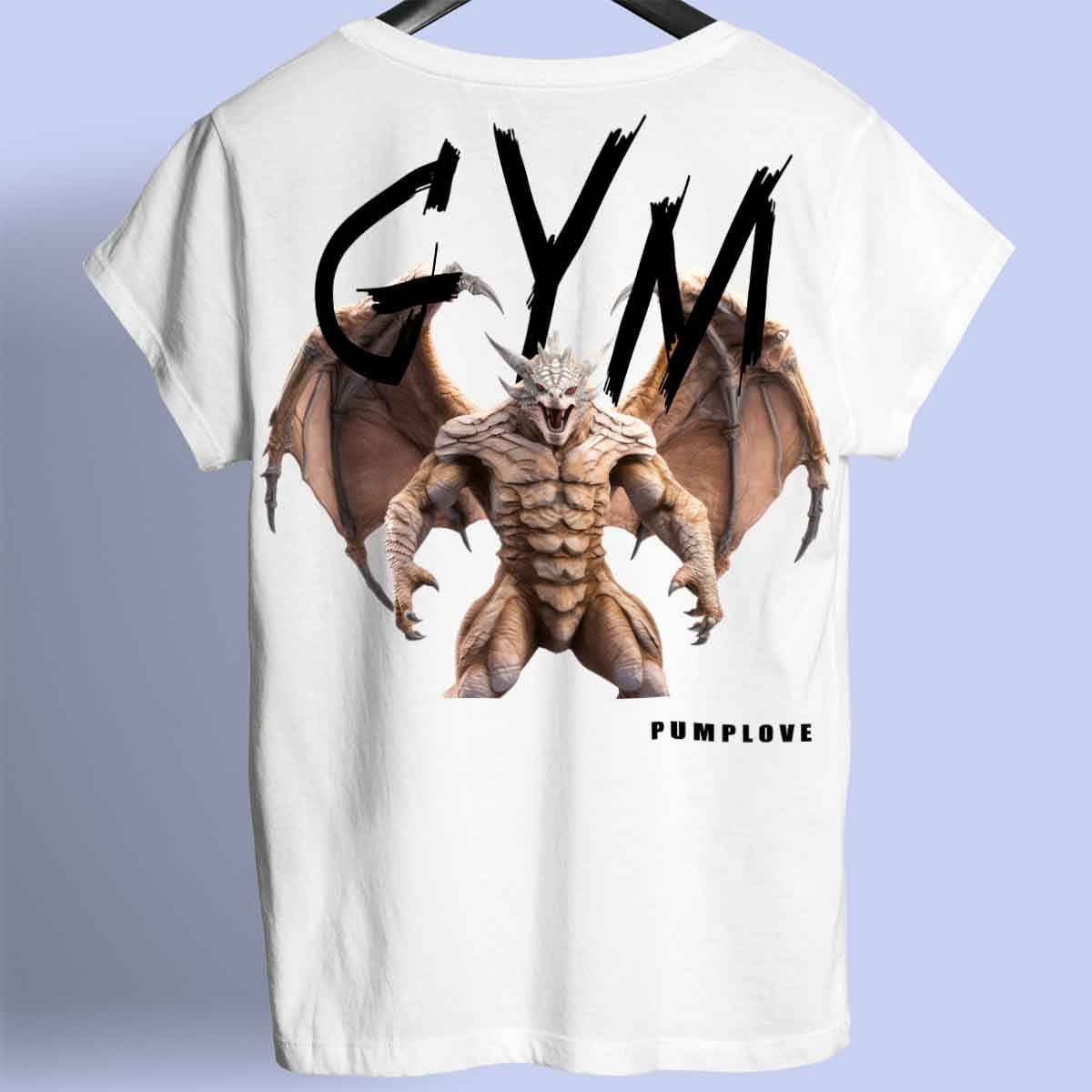 Gym Dragon - Maglietta premium unisex con stampa sul retro