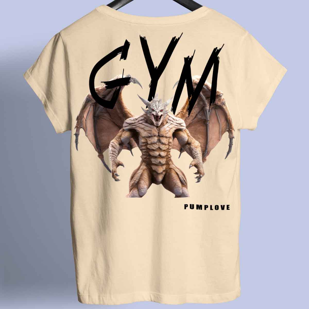 Gym Dragon - Maglietta premium unisex con stampa sul retro