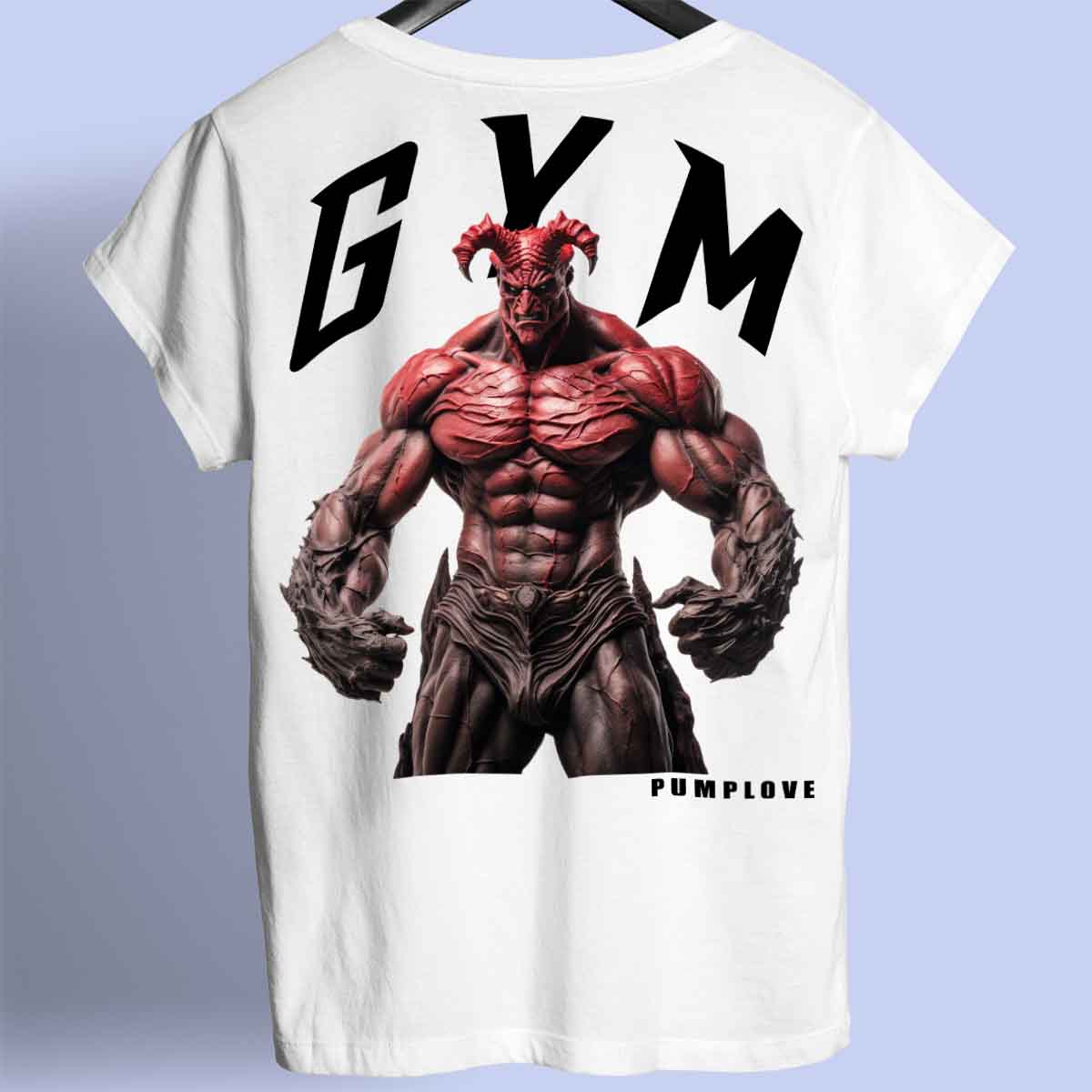 Gym Devil - Maglietta premium unisex con stampa sul retro