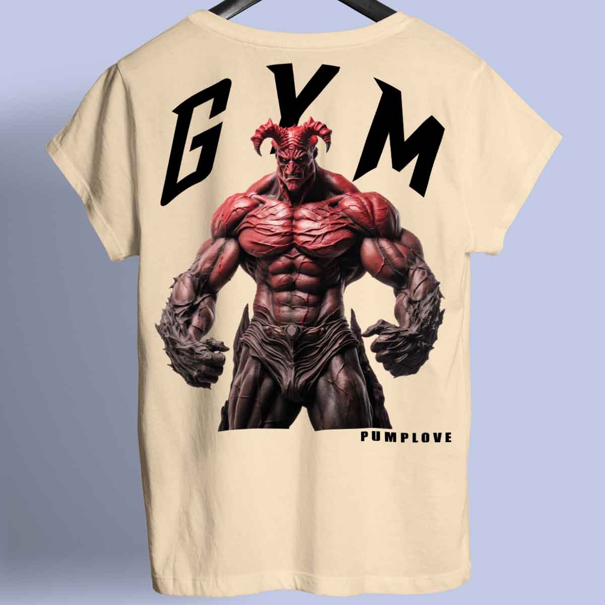 Gym Devil - Maglietta premium unisex con stampa sul retro