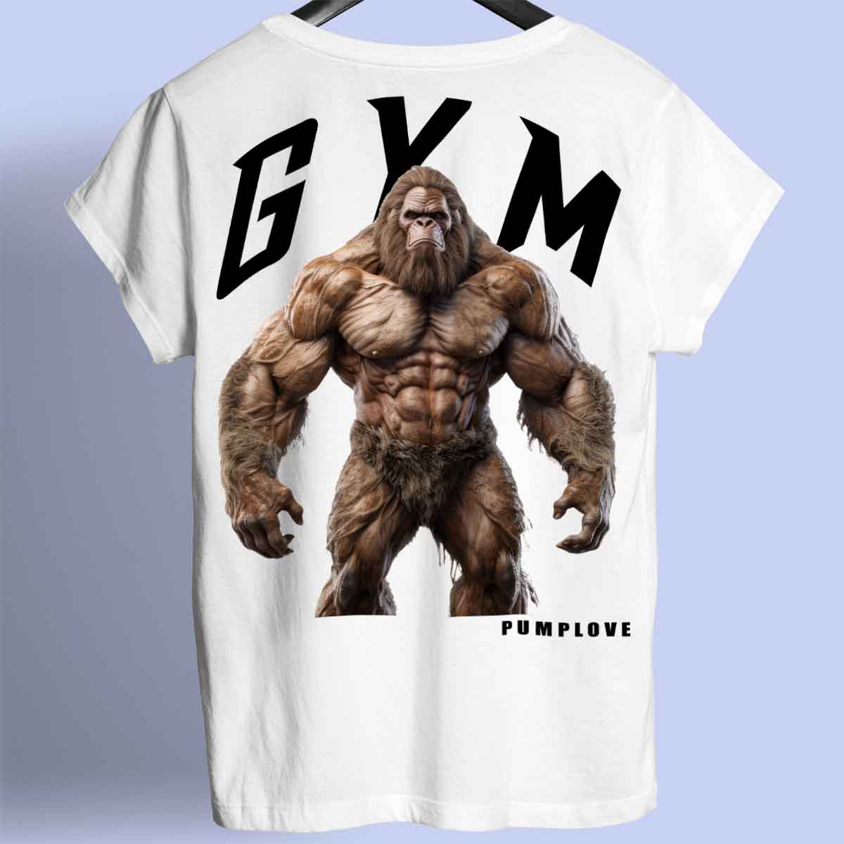 Gym Bigfoot - Maglietta premium unisex con stampa sul retro