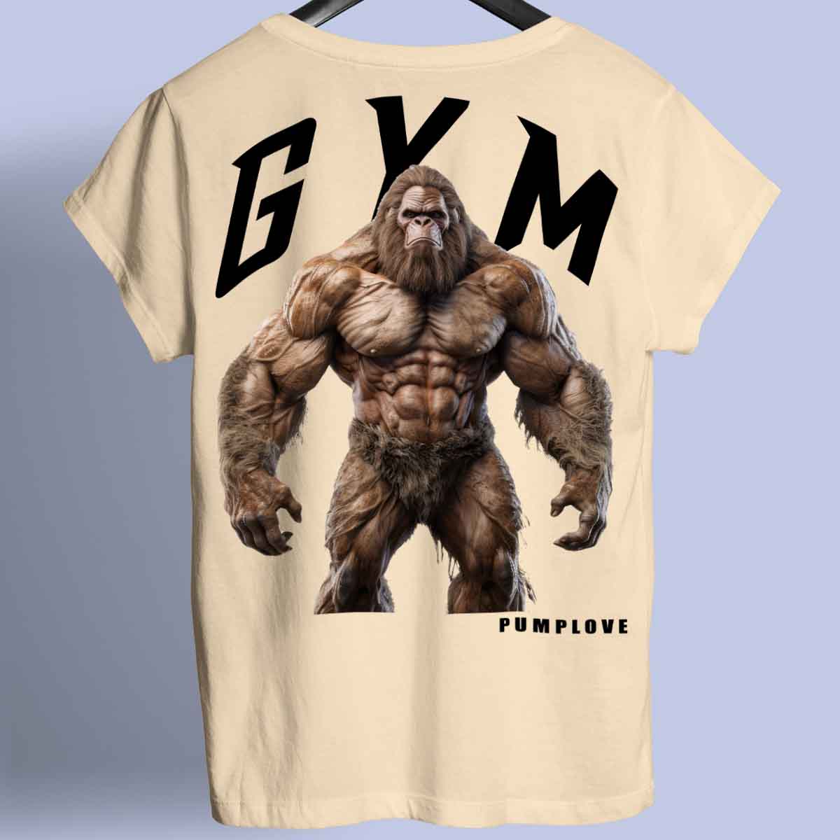 Gym Bigfoot - Maglietta premium unisex con stampa sul retro