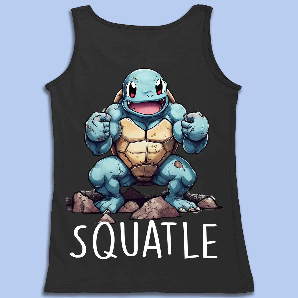 Squirtle - Canotta premium unisex con stampa sul retro