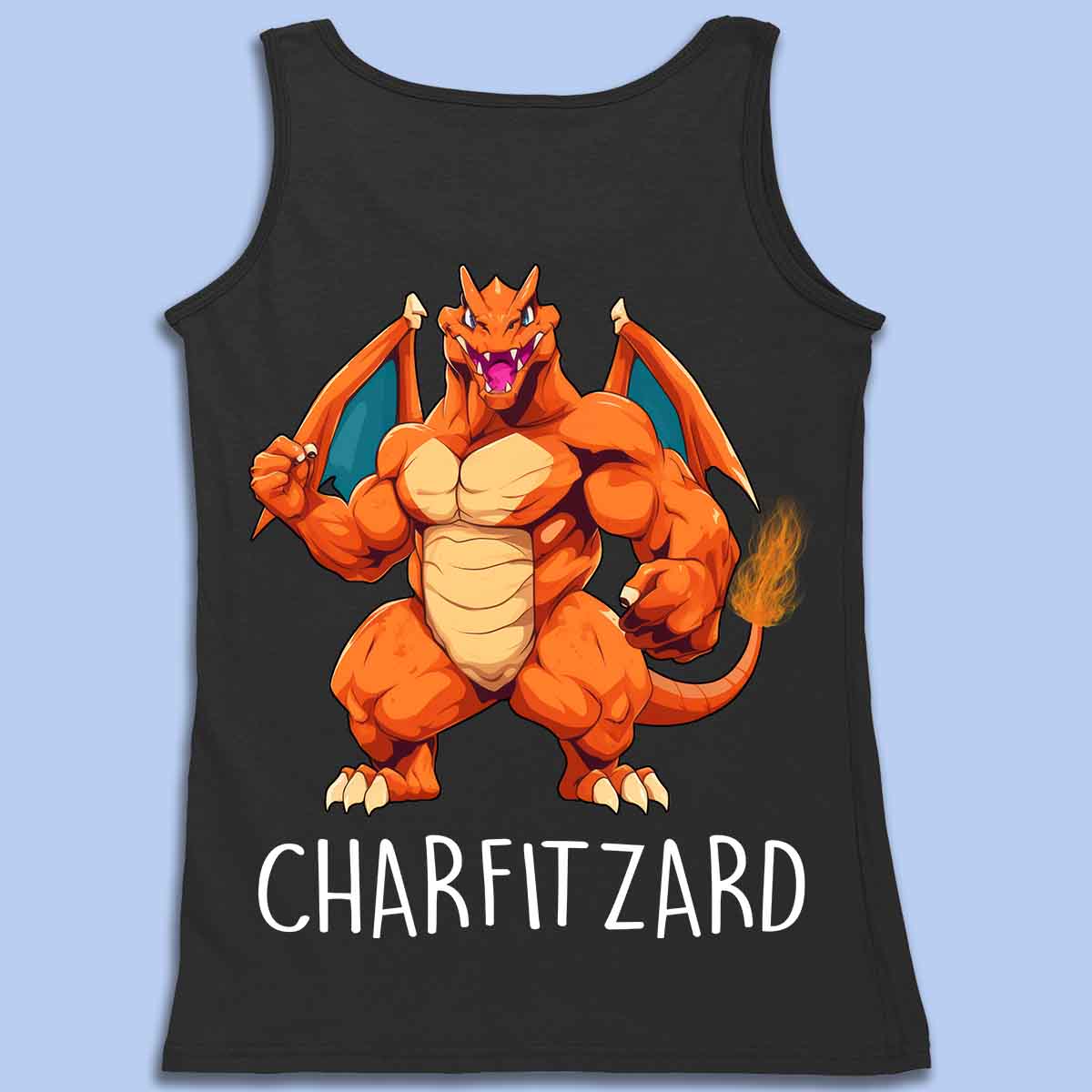 Charizard - Canotta Premium unisex con stampa sul retro