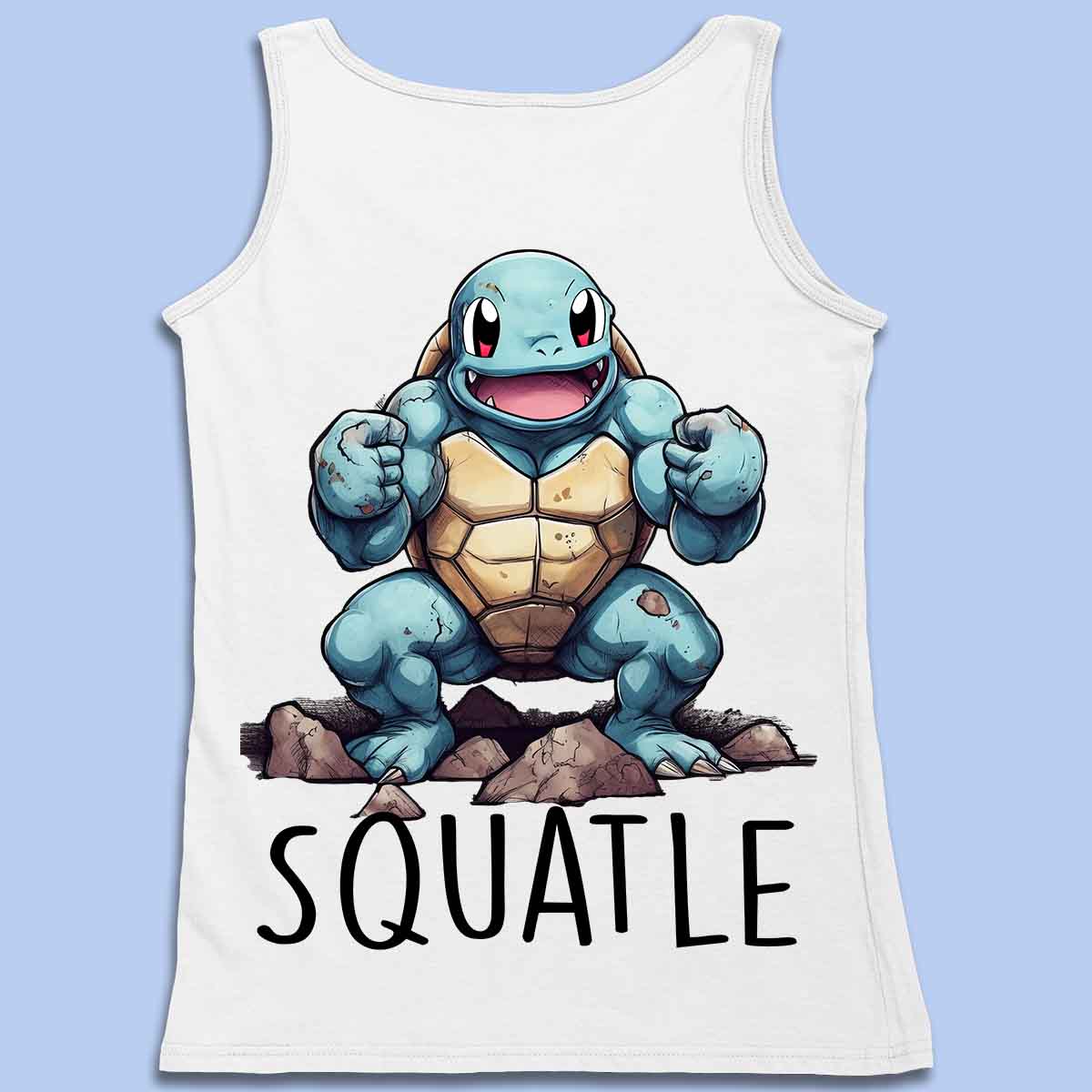 Squirtle - Canotta premium unisex con stampa sul retro